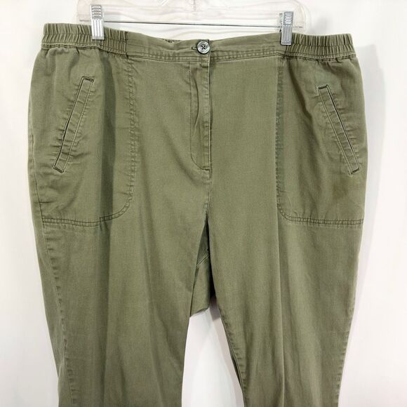 Woman Within Plus Size 26W Jeans Elastic Waist Stretch Pull On Green 487 - Picture 5 of 9